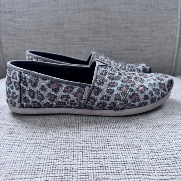 TOM’S Sparkly Fun Animal Print Ultra Comfortable Slip On Shoes - Size 7 - Picture 2 of 10